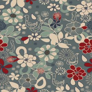 Vintage Floral Bird Decorative Seamless Pattern Design