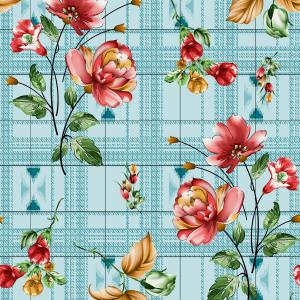 Floral Plaid Fusion Seamless Pattern Design