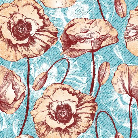 Poppy flowers pattern