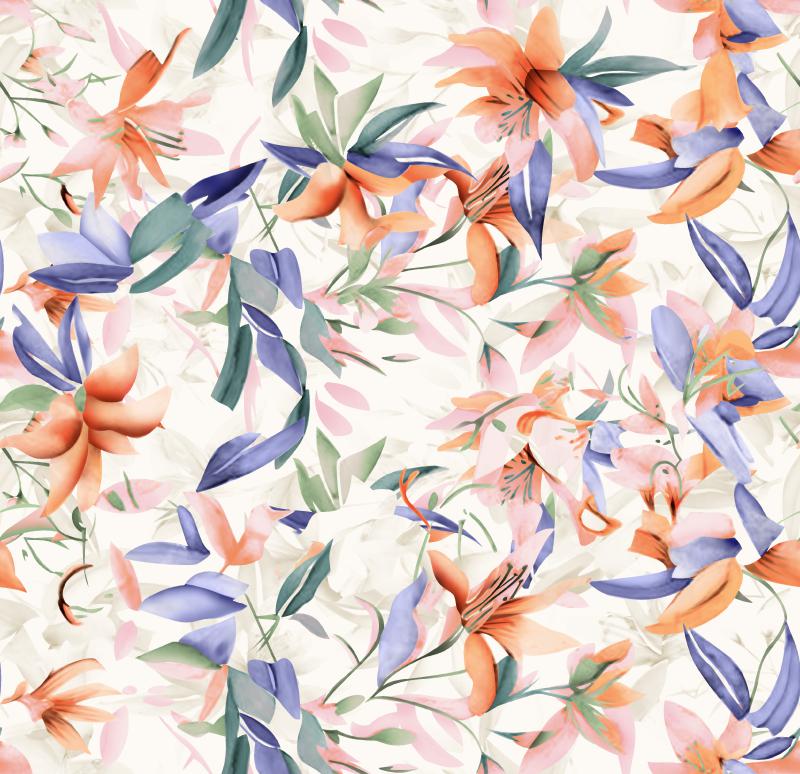 Soft Watercolor Floral Seamless Pattern Design