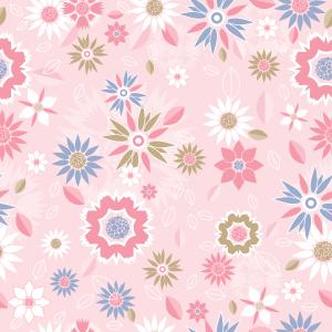 Soft Pink Minimal Floral Seamless Pattern Design
