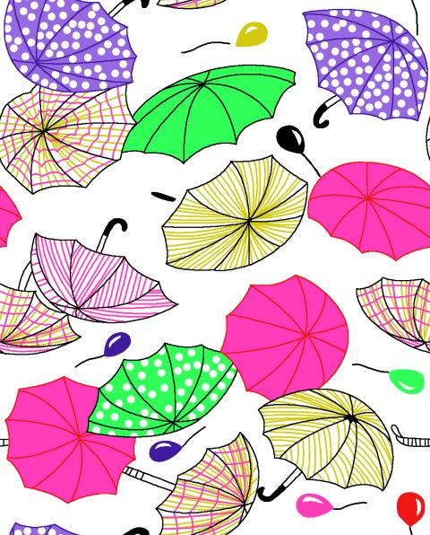 Umbrella Fun Colorful Seamless Pattern Design