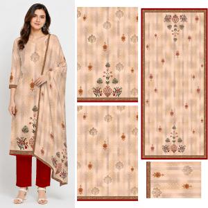 Beige Ethnic Buta Floral Suit Set