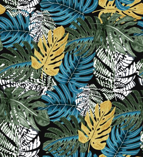 Tropical Leaf Jungle Seamless Pattern Design