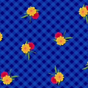 Blue Diamond Floral Pattern