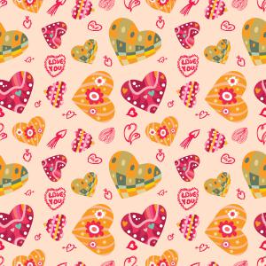 Cute Love Hearts Romantic Seamless Pattern Design