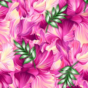 Pink Tropical Floral Abstract Pattern