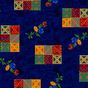 Colorful Tribal Patchwork Floral Design