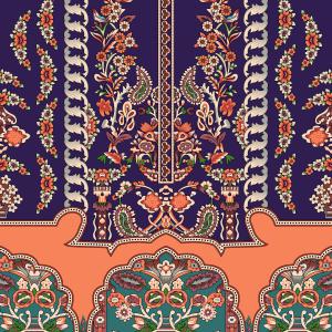 Traditional Ethnic Border Floral Textile Design