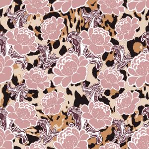 Elegant Floral Leopard Print Fusion Seamless Pattern