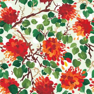 Red and orange Floral pattern