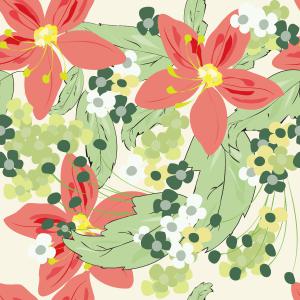 Soft Pastel Red Blossom Design