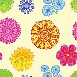 Bright Abstract Floral Repeat Seamless Pattern Design