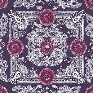 Elegant Paisley Mandala Lace Seamless Pattern Design
