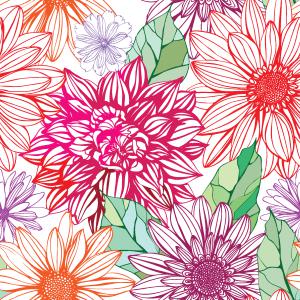 Linear Sketch Floral Pattern