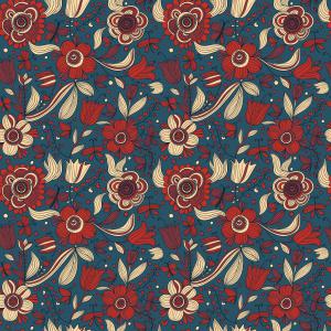 Floral pattern teal background
