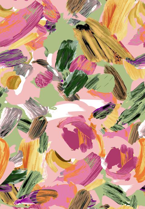 Artistic Abstract Oil Paint Brush Stroke Seamless Textile Pattern