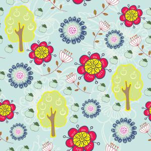 Modern Floral Tree Abstract Seamless Pattern Design
