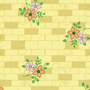 Brick Floral Decorative Pattern