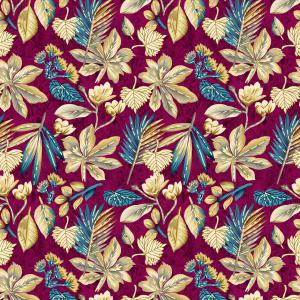 Botanical Floral Seamless Pattern on Magenta Background
