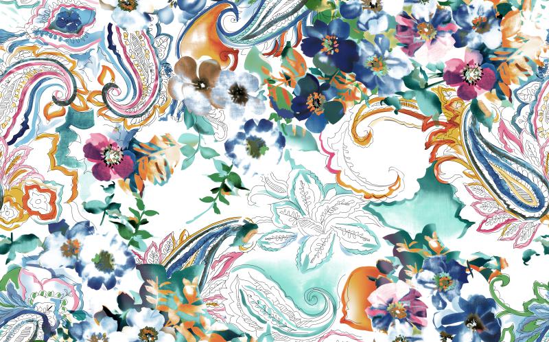 Paisley Floral Artistic Seamless Pattern Design