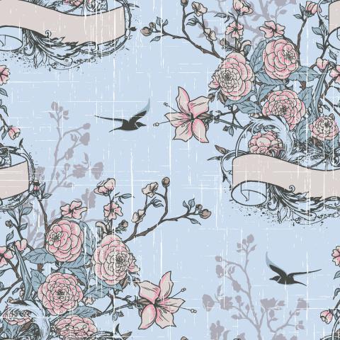 Vintage-style floral pattern