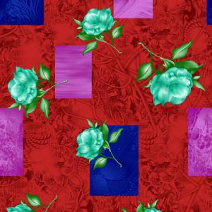 Red Floral Abstract Contemporary Design