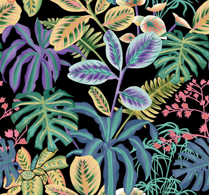 Dark Tropical Leaves Artistic Jungle Pattern