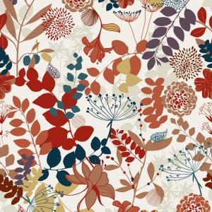 Elegant Autumn Floral Leaf Seamless Pattern Design