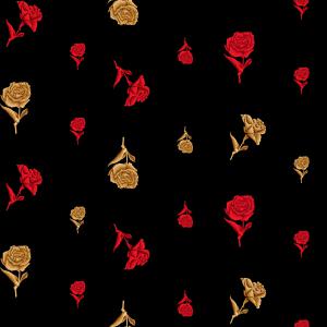 Red and Gold Rose Seamless Pattern