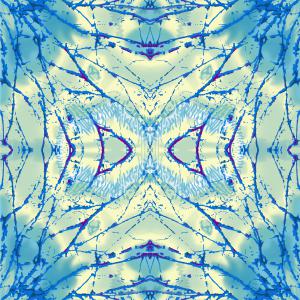 Abstract Symmetrical Blue Branch Pattern with Artistic Modern Style