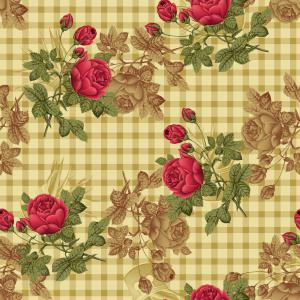 Vintage Rose Checkered Pattern