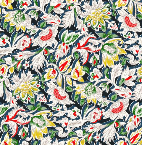 Traditional Floral Vine Seamless Pattern Design