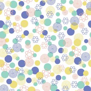 Abstract Polka Dot Floral Seamless Pattern Design