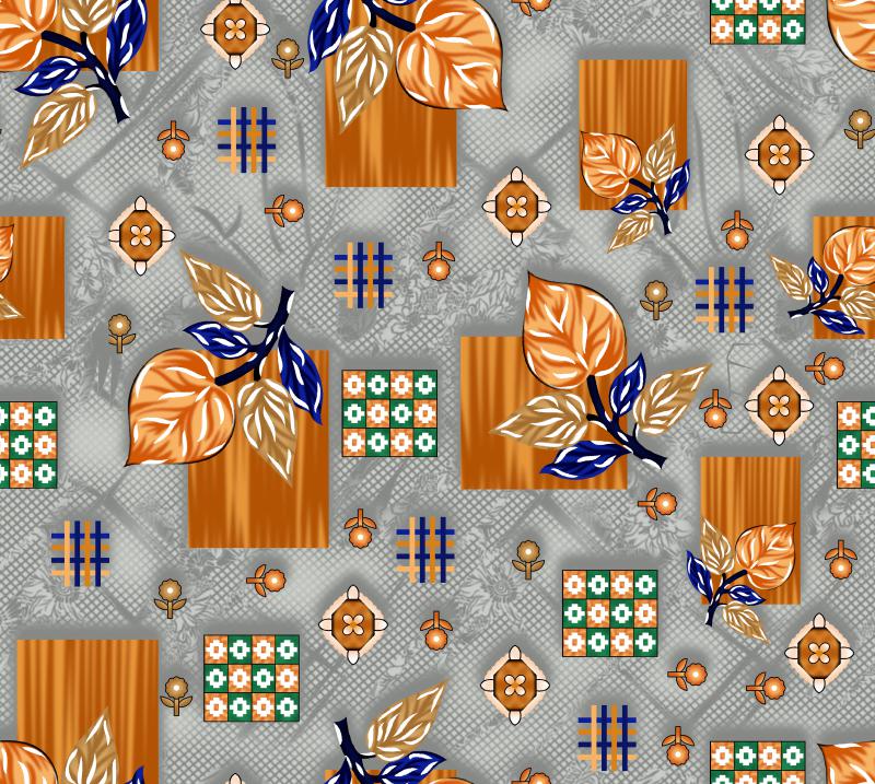Geometric Leaf Abstract Seamless Pattern Design