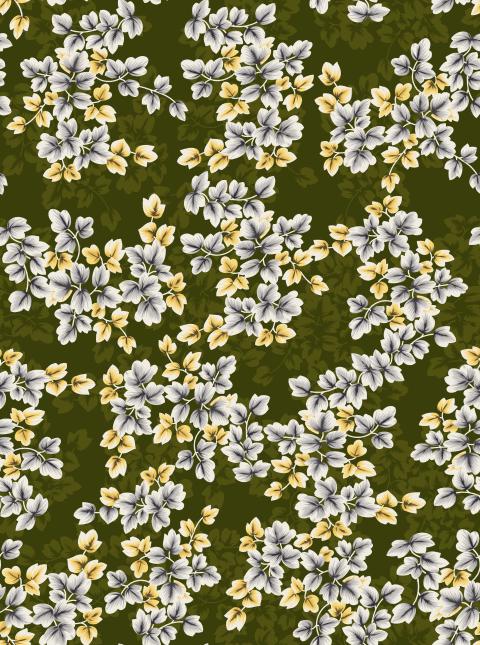 Elegant Small Floral Green Seamless Pattern
