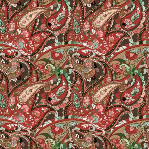 Classic Red Paisley Floral Seamless Pattern Design