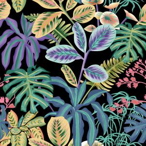 Dark Tropical Leaves Artistic Jungle Pattern