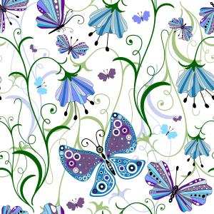 Butterflies and flowers pattern